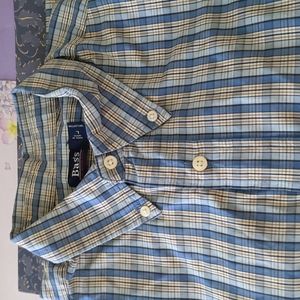 💐 Bass & Company, L, men's check button down shirt